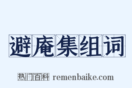 避庵集组词是什么意思的图片